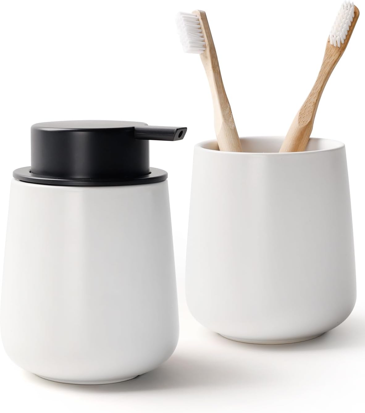 Bosilunlife Ceramic Soap and Toothbrush Holder Set