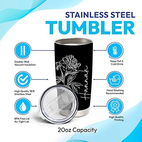 Personalized Stainless Steel Tumbler for Floral Lovers