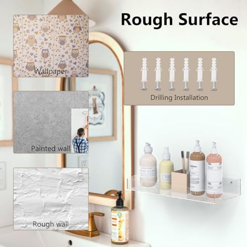 Durmmmur 3-Pack Acrylic Shower Caddy with Soap Dish and Hooks