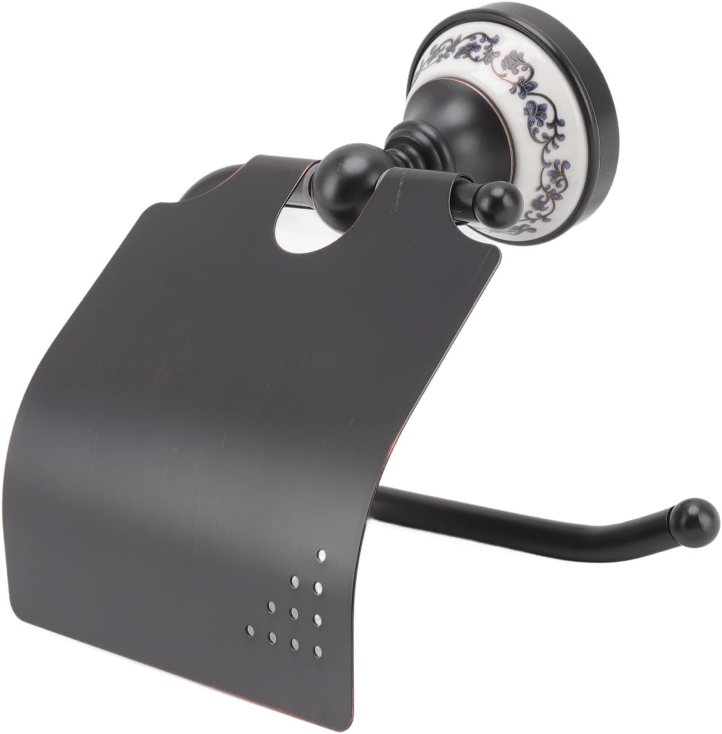 Tissue Roll Storage Shelf Toilet Paper Holder Black Wall-Mounted Dispenser