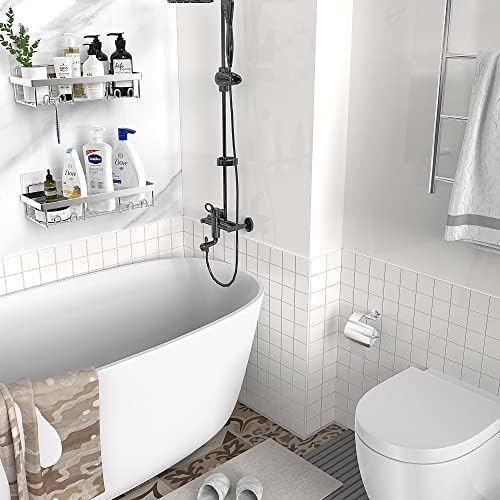 Moforoco Simple Black Organizer for Your Bathroom