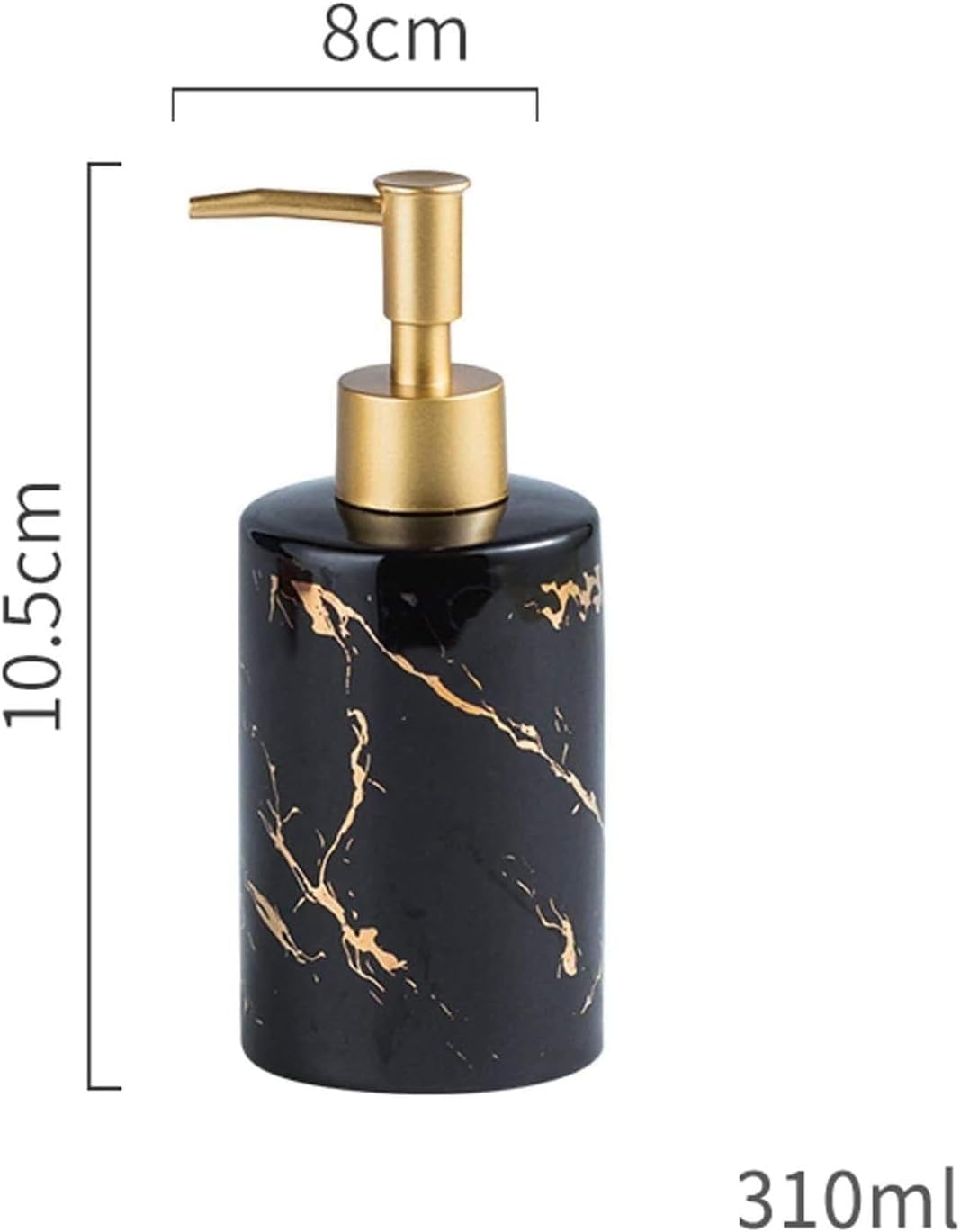Marble Pattern Ceramic Soap Dispenser for Bathroom and Kitchen