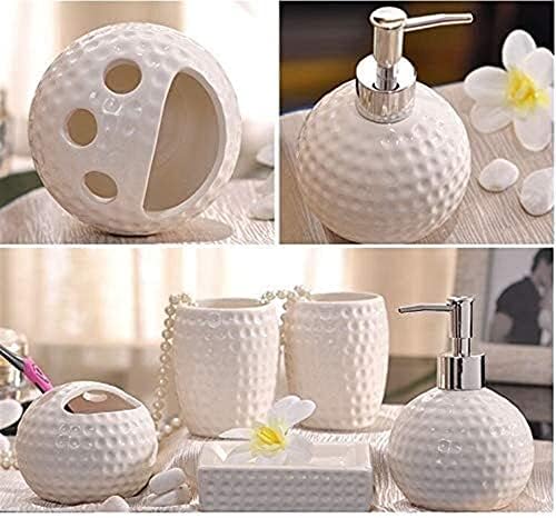 Elegant Red 5-Piece Bath Set with Retro-Modern Design