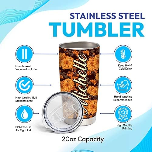 Giraffe Lovers 20oz Tumbler Gift Stainless Steel with Straw Lid Birthday Christmas Gift