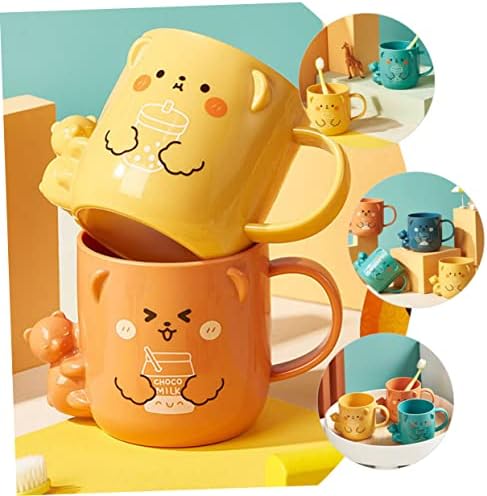 Unbreakable 3D Bathroom Brushing Mugs - Cute Plastic Coffee Cups Hohopeti