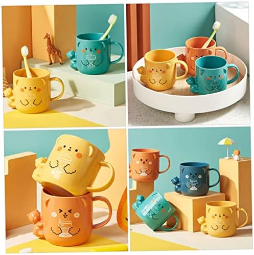 Unbreakable 3D Bathroom Brushing Mugs - Cute Plastic Coffee Cups Hohopeti