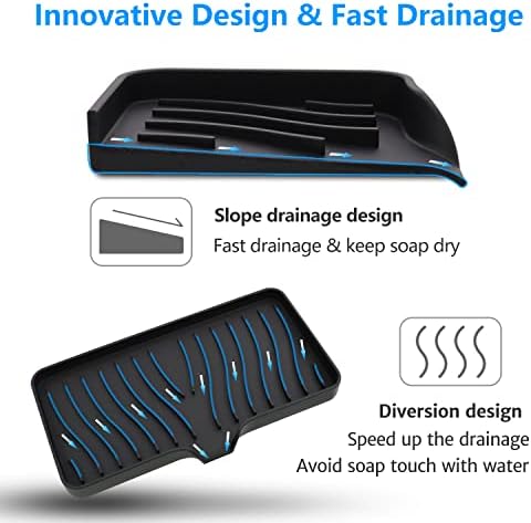 3-Pack Silicone Soap Dishes Set Kitchen and Bathroom Essential
