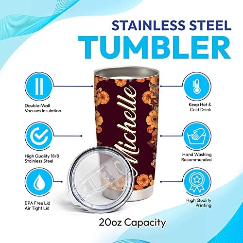 Hyturtle - Personalized Dog Tumbler - Stainless Steel Dog Lovers Gift for Women Kids