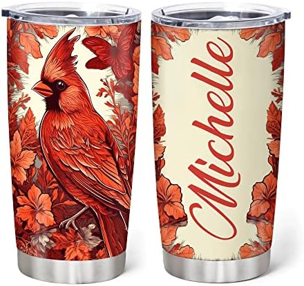 Personalized Stainless Steel Tumbler for Cardinal Lovers