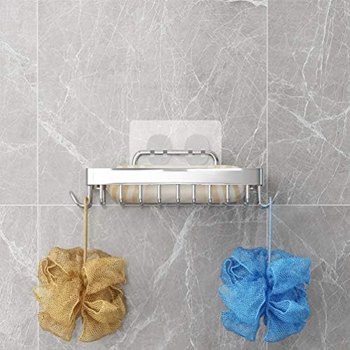 adhesive shower soap holder easy to use 304 stainless steel 4 hooks