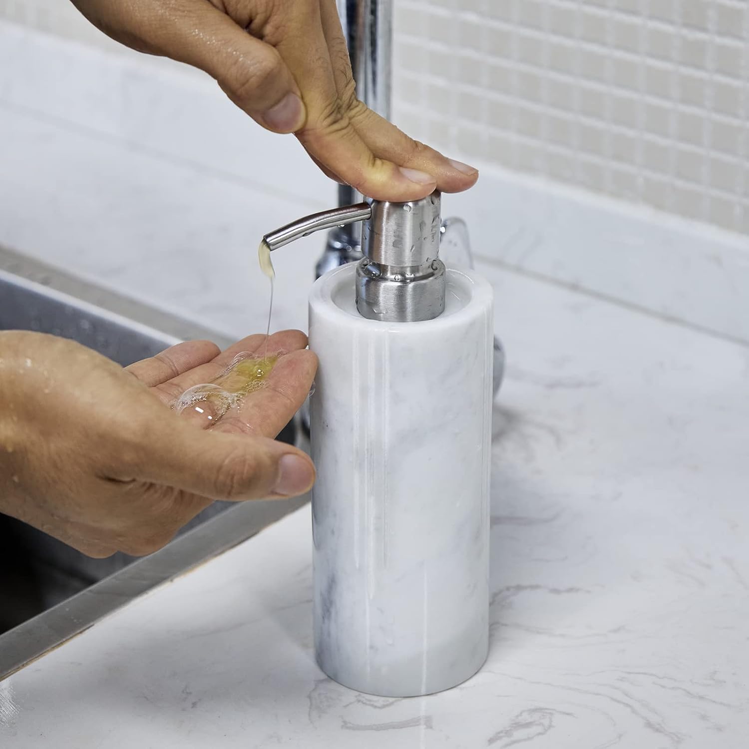 Luxury White Marble Soap Dispenser
