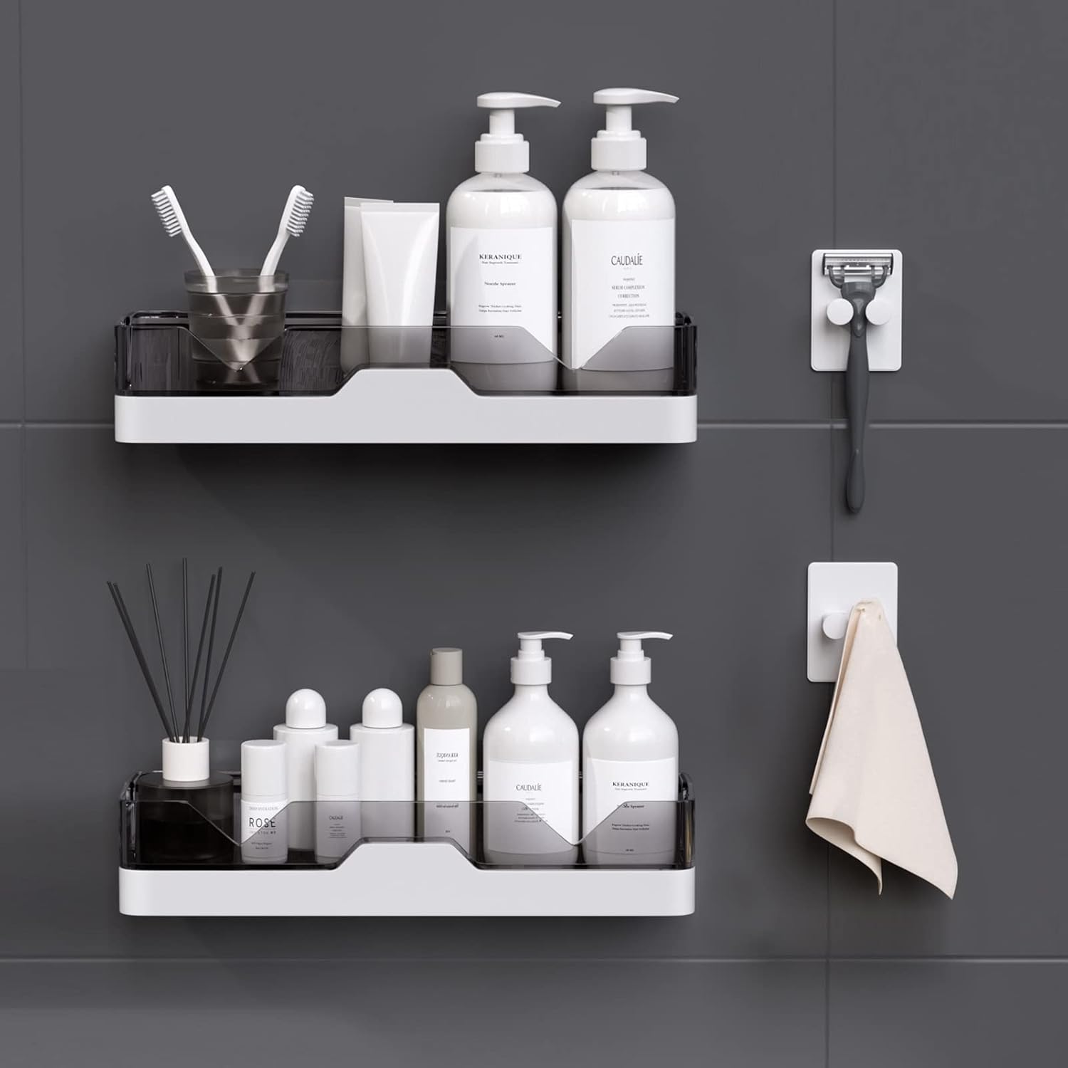 UIFER 2-Pack Adhesive Shower Caddy