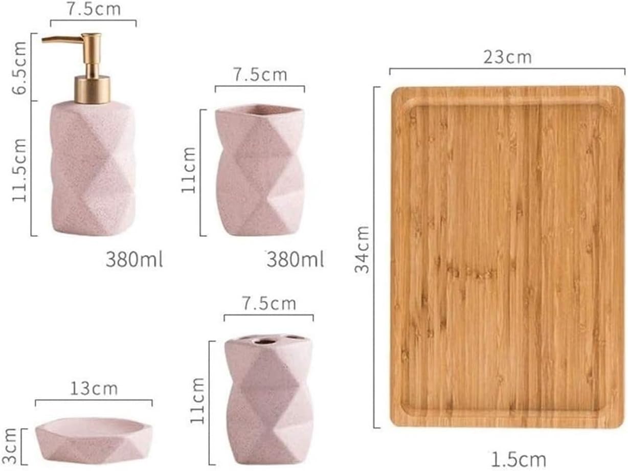 OXOAMP Geometric Pink bathroom soap dispenser set Eco-friendly compact design