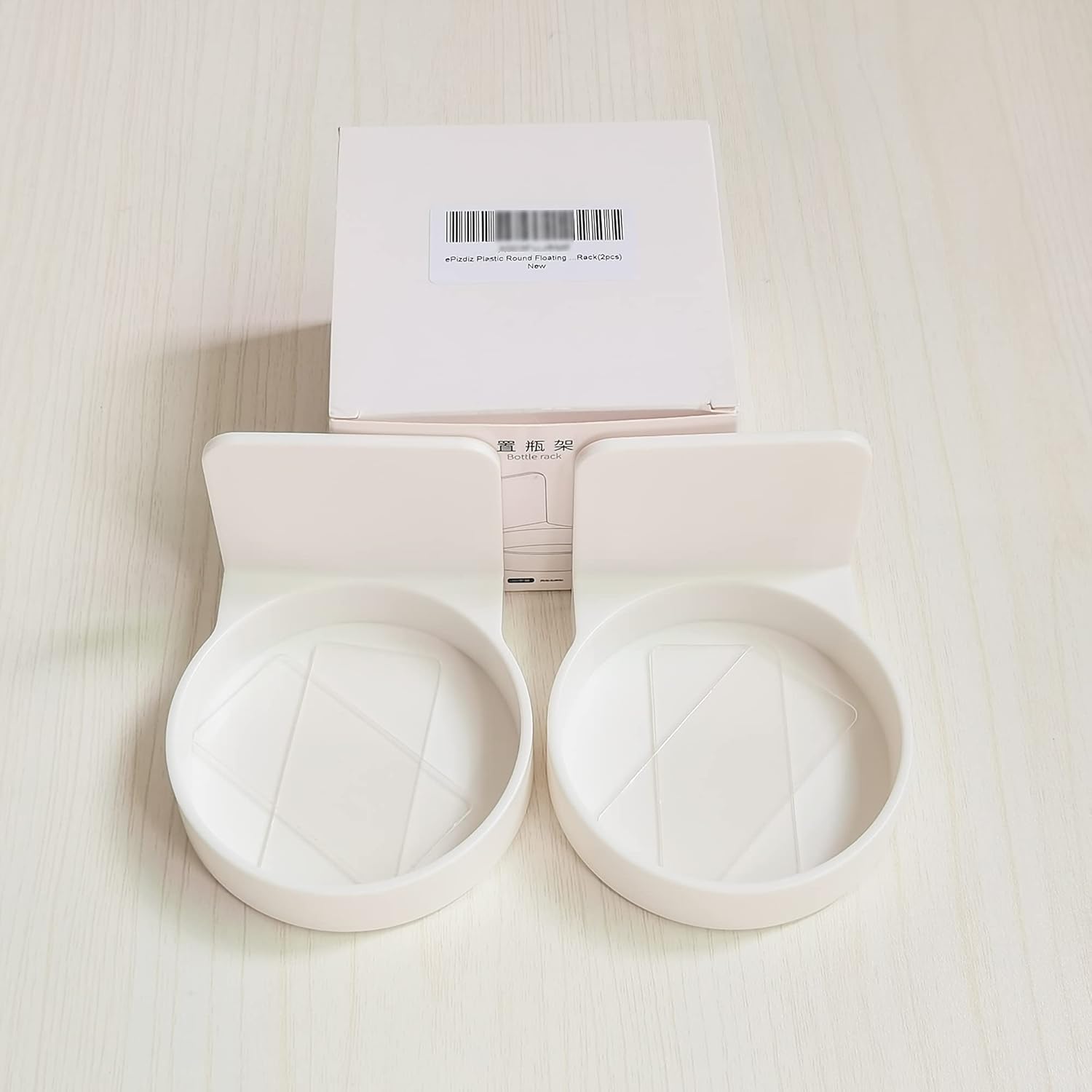 Adhesive Round Floating Shelf for Bathroom and Kitchen Use