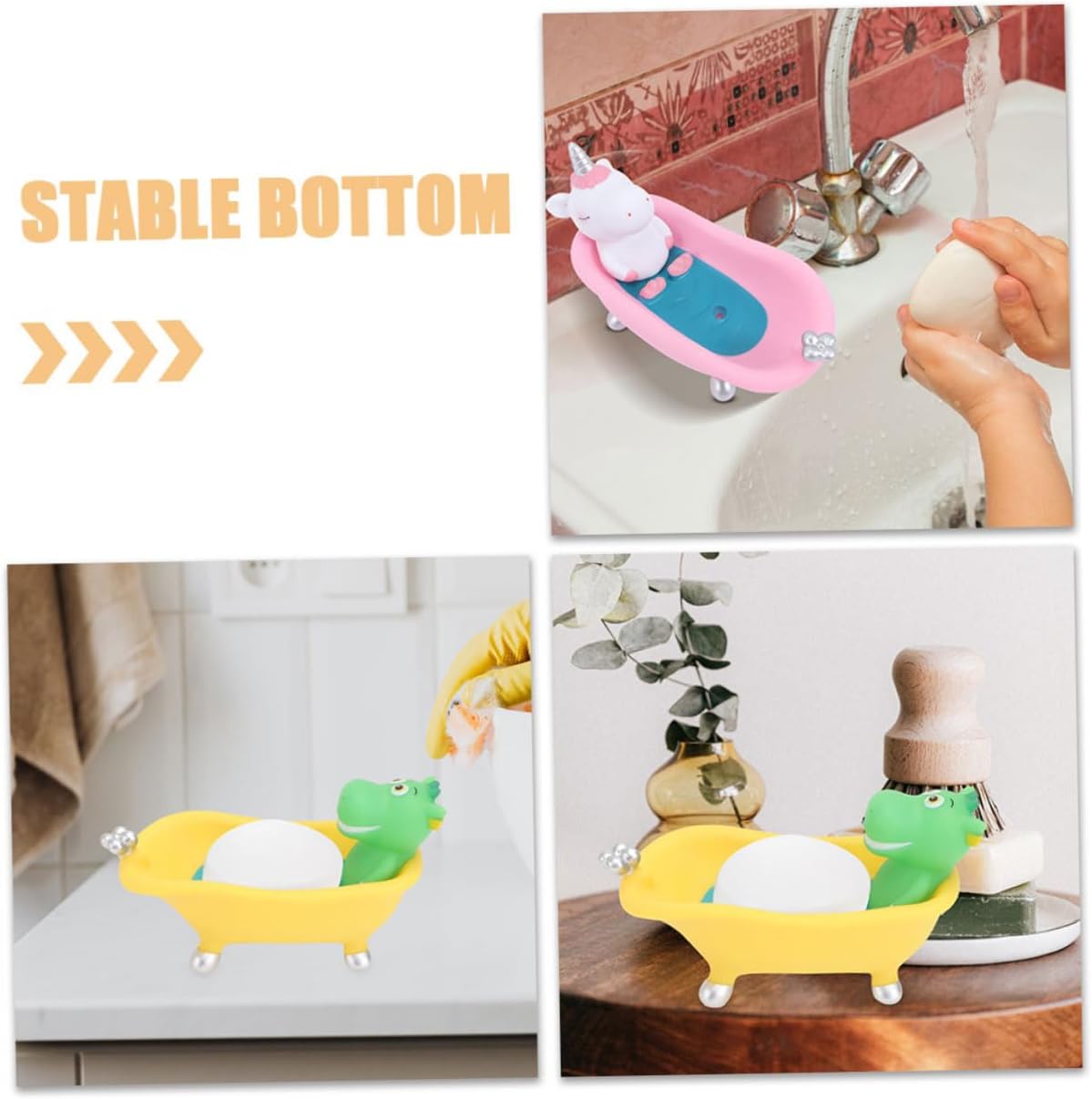 2 pc Cute Cartoon Bathtub Soap Dish Holder