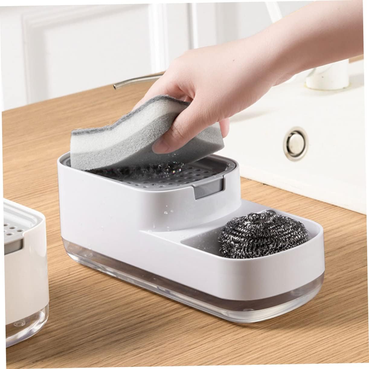 KONTONTY Dish Soap Dispenser - Safe Plastic Pump for Kitchen Bathroom