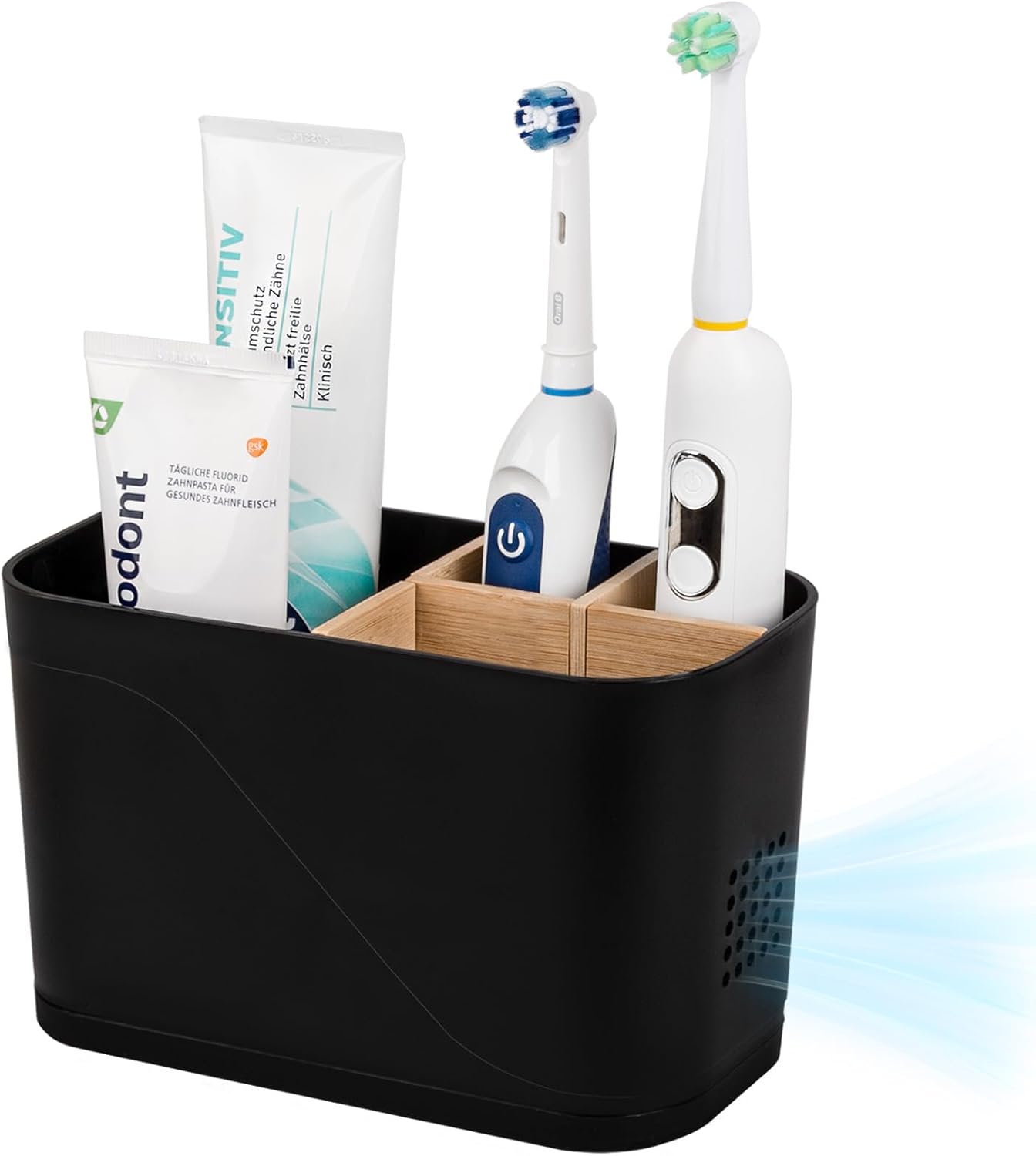 4-slot bamboo toothbrush holder