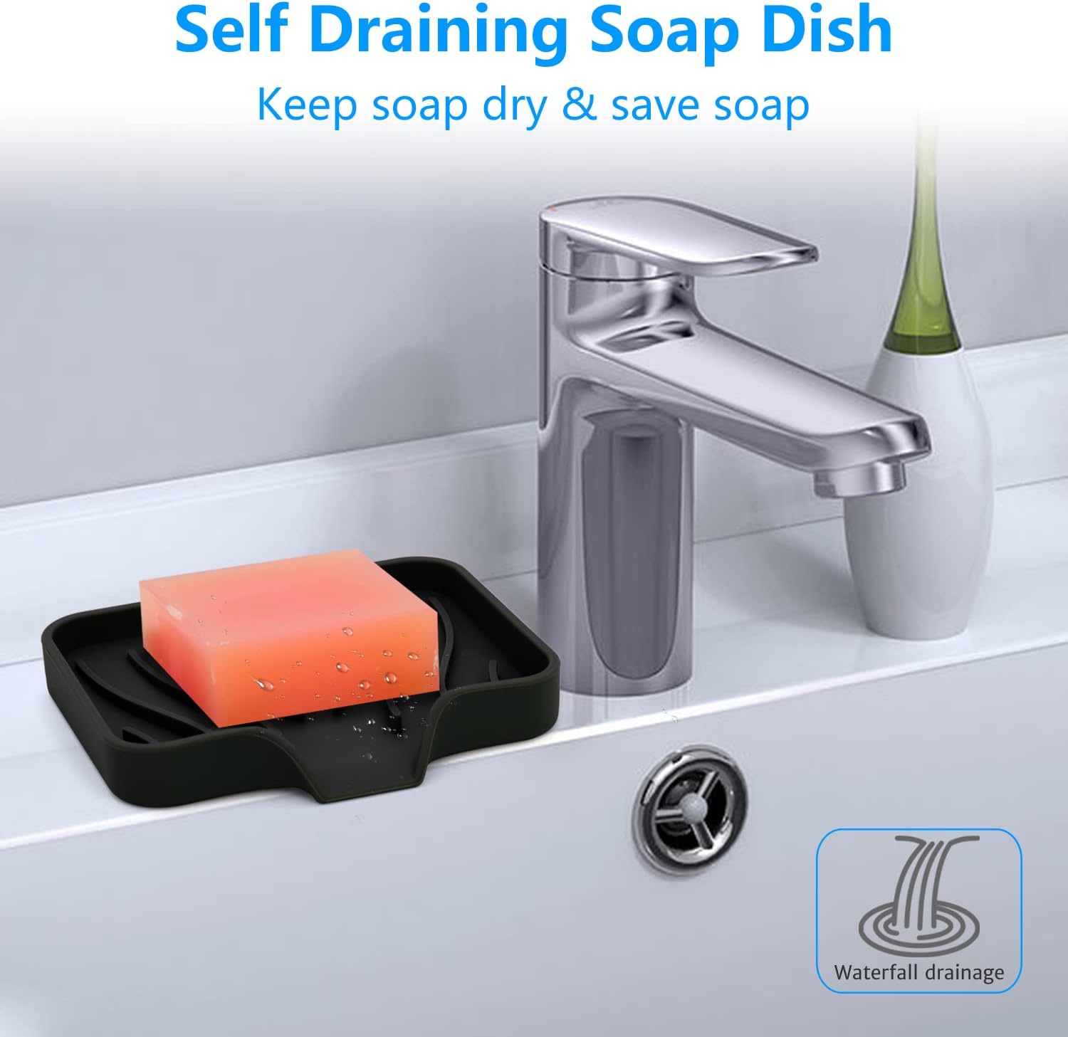 3-Pack Silicone Soap Dishes Set Kitchen and Bathroom Essential