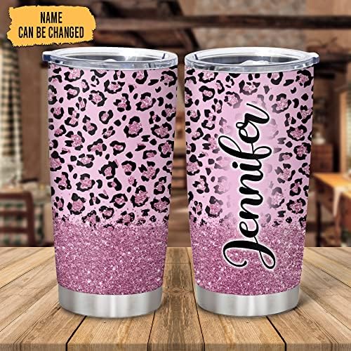 Hyturtle Personalized Leopard Print Tumbler - Mothers Day Gift