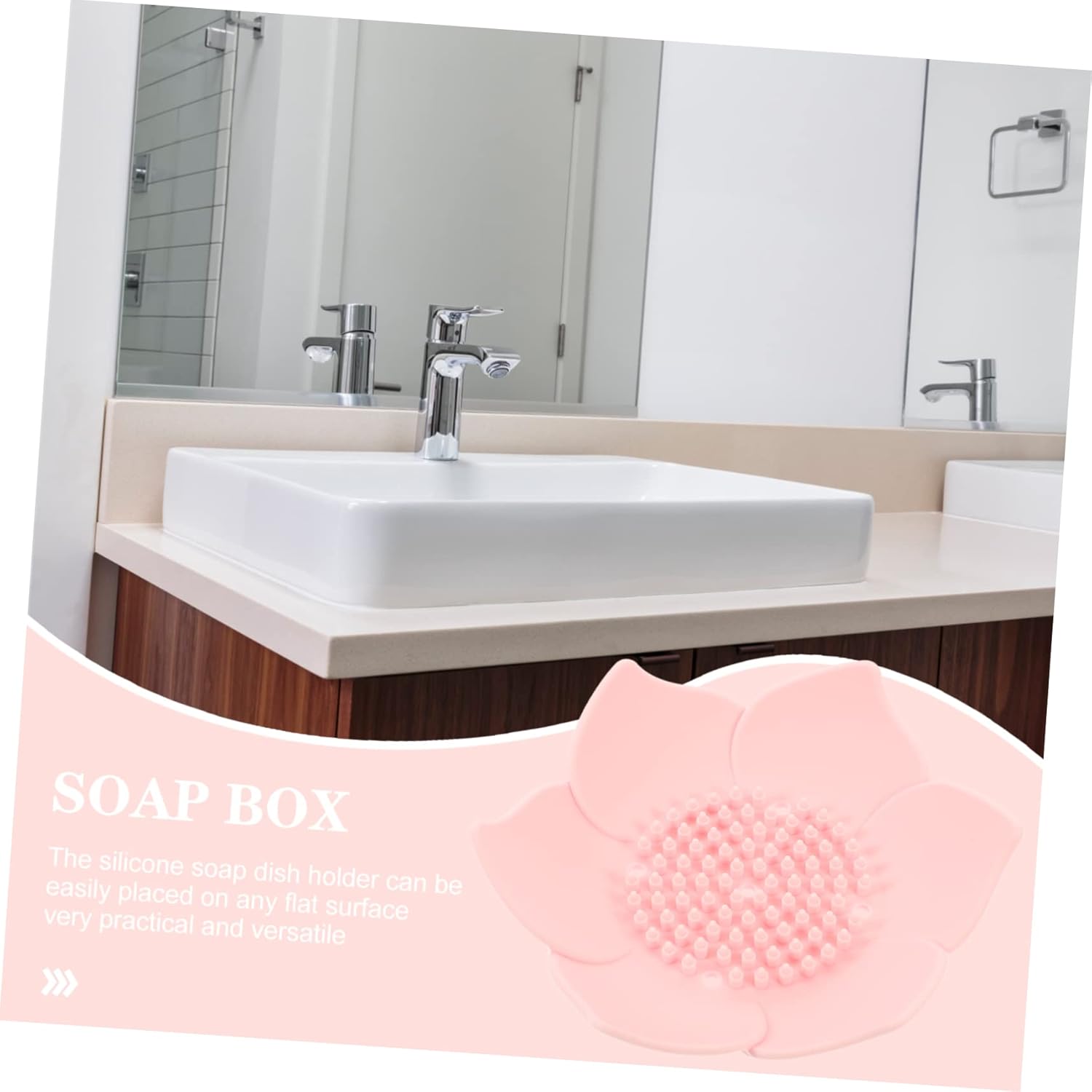 Elegant Silicone Soap Dish Organizer Self-Draining Floral Design