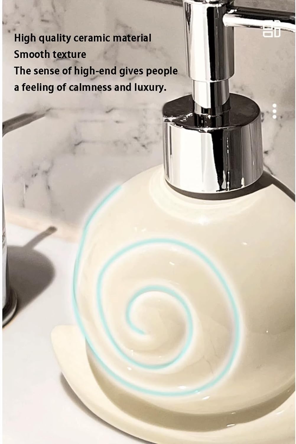 Liquid Cute Snail Shape Soap Dispenser Ceramic Dispenser Refillable Lotion Dispenser