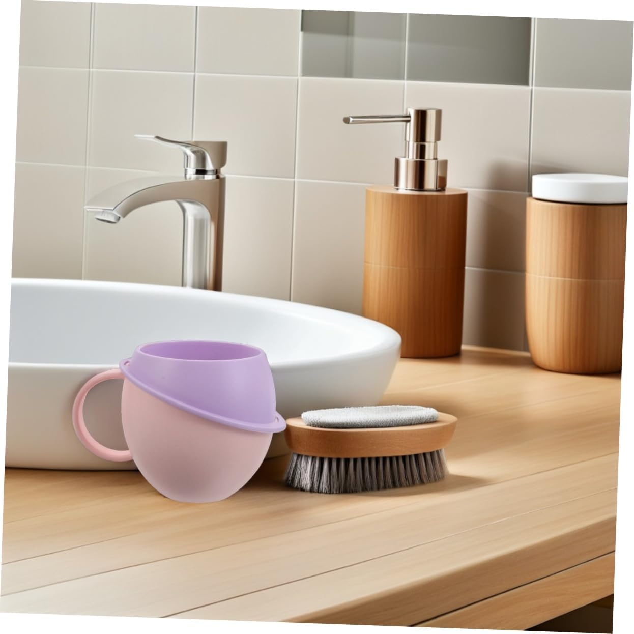 STOBAZA 2pcs Bathroom Mouthwash Cup with Handle