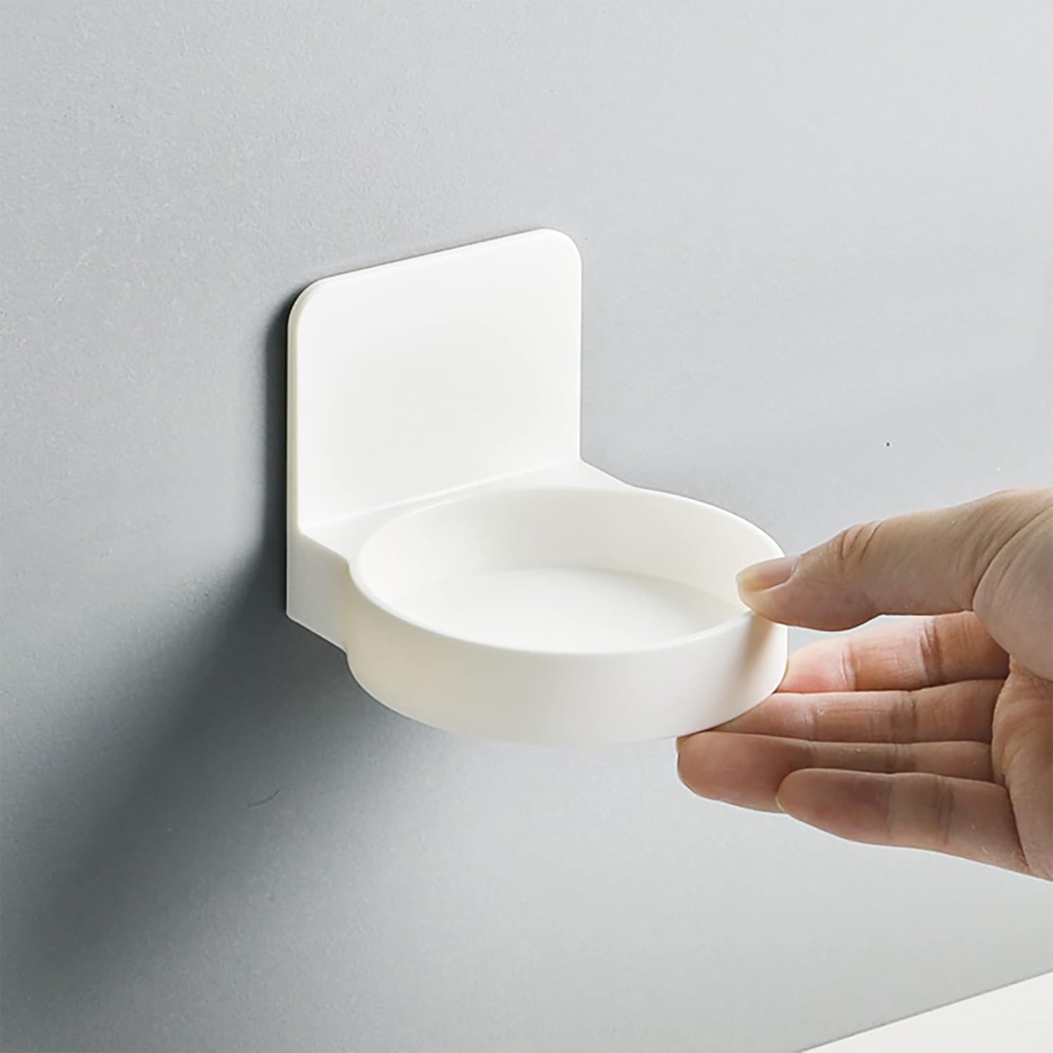Adhesive Round Floating Shelf for Bathroom and Kitchen Use
