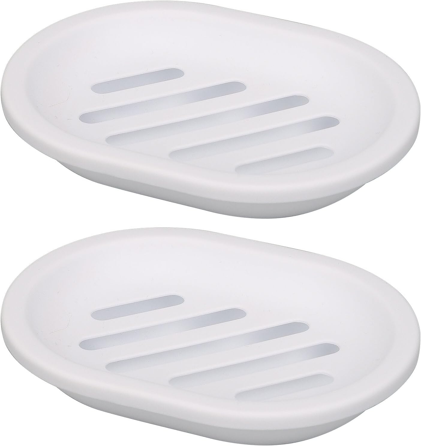 2-Pack Plastic Soap Dishes Bar Soap Holder Drains Well Compact Design Durable