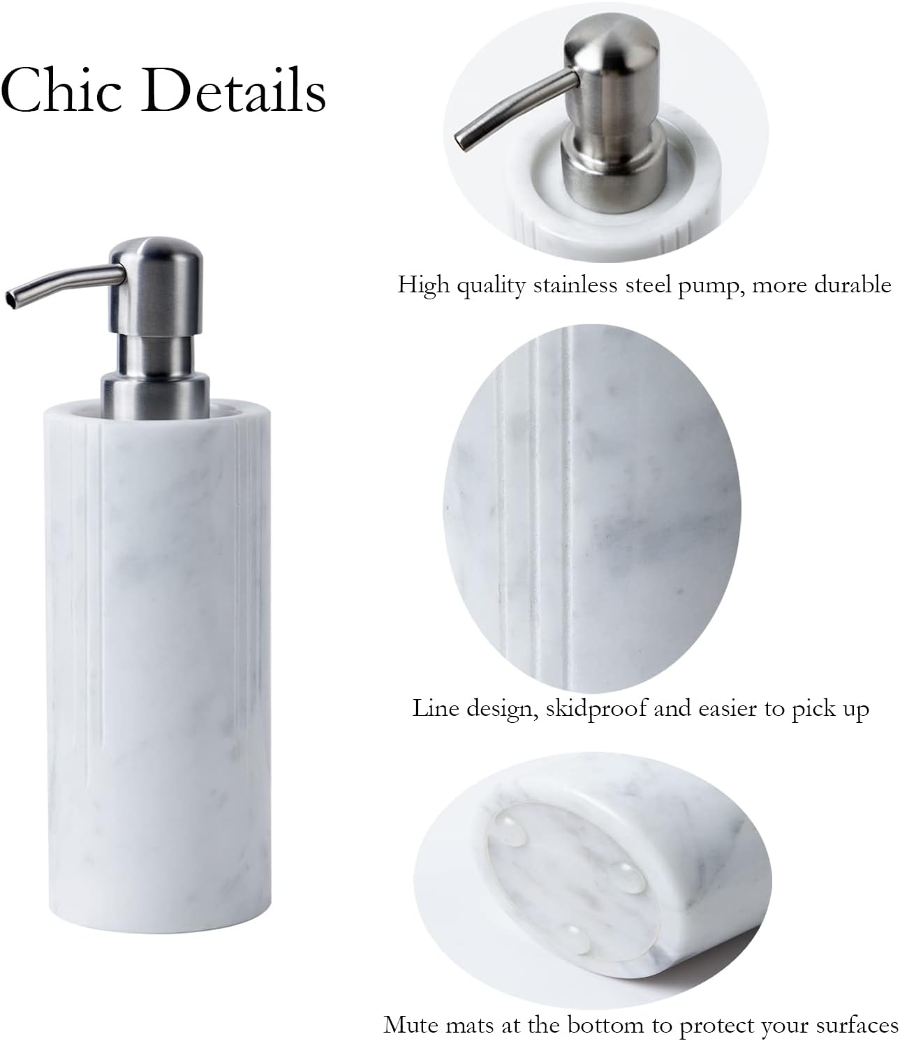 Luxury White Marble Soap Dispenser