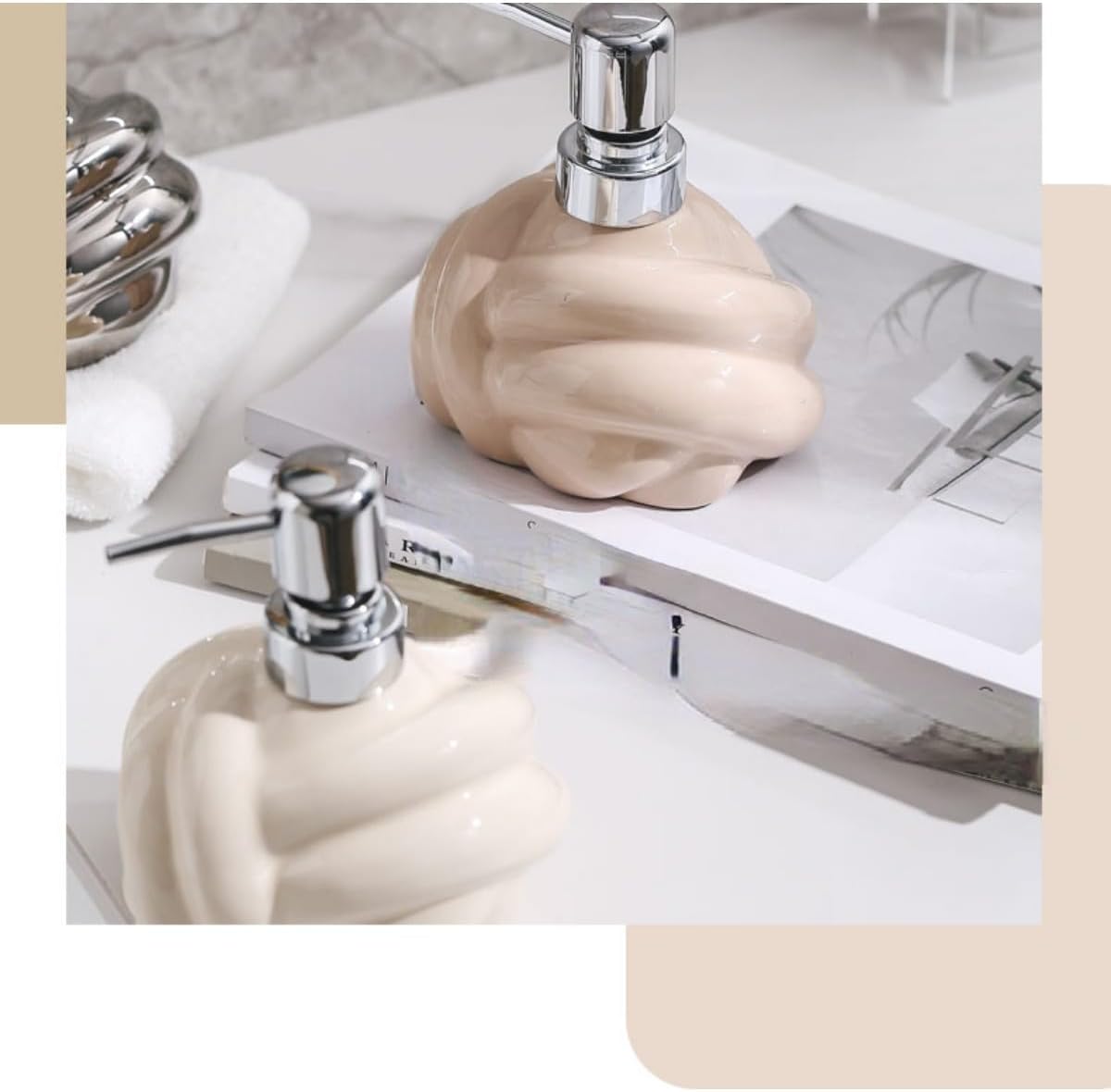 Stylish Soap Dispenser with Pump 250ml Steel Refillable