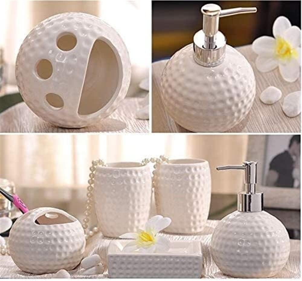 Elegant Red 5-Piece Bath Set with Retro-Modern Design