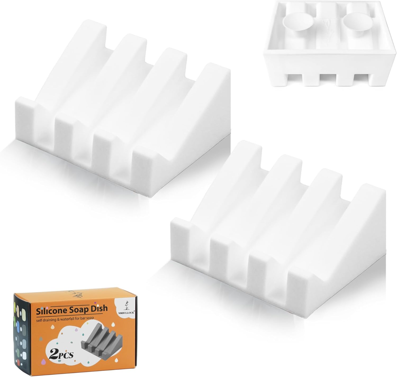 Premium Silicone Soap Dish for Self-Draining Bar Soaps