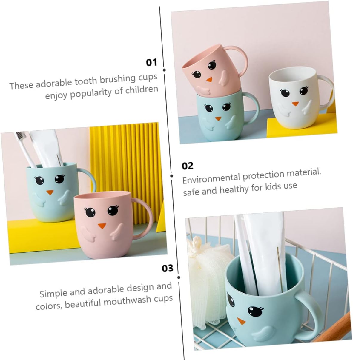 4 Pcs Set of Child-Friendly Reusable Plastic Tumblers