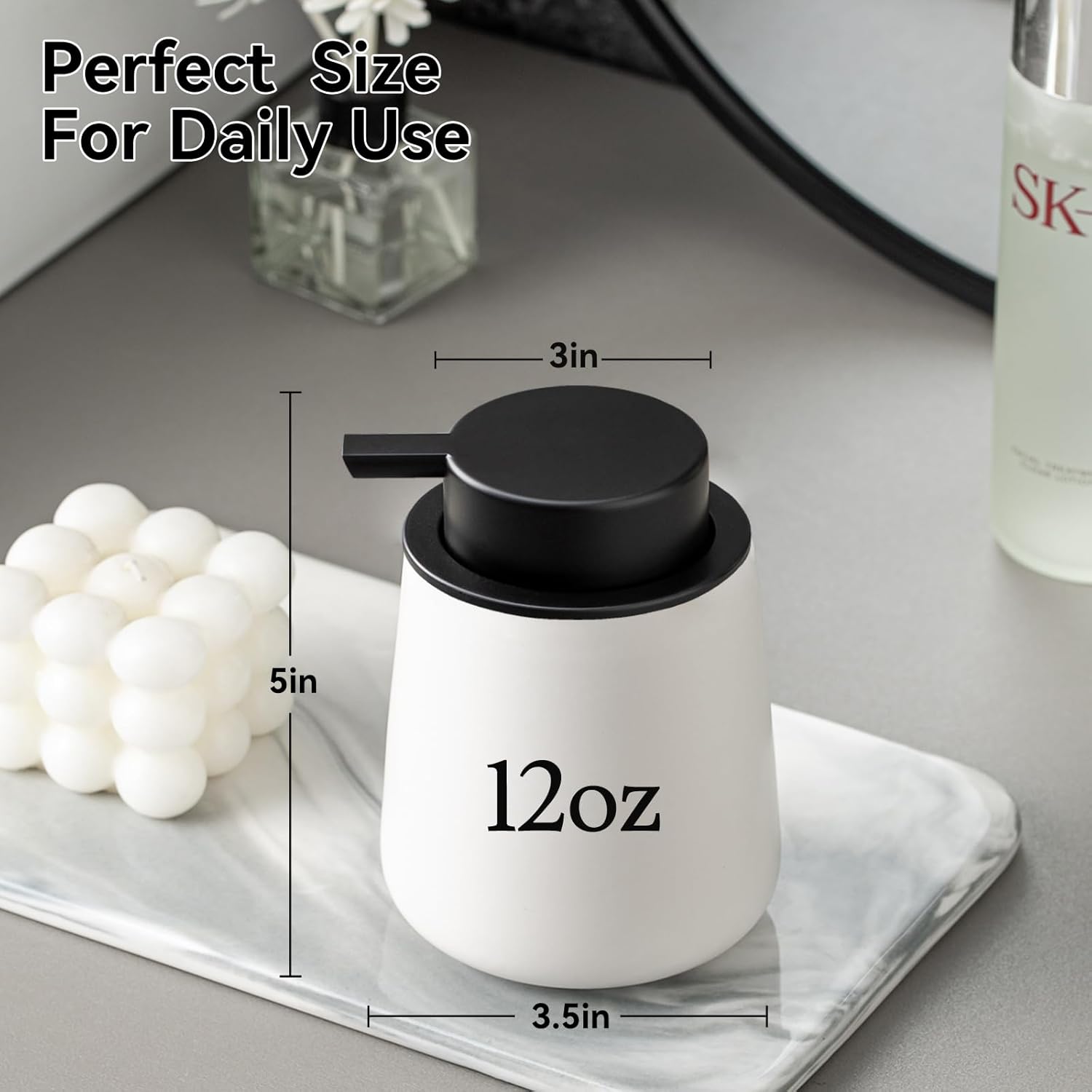 AZMOYAC Foaming Soap Dispenser 2 Pack Ceramic 1