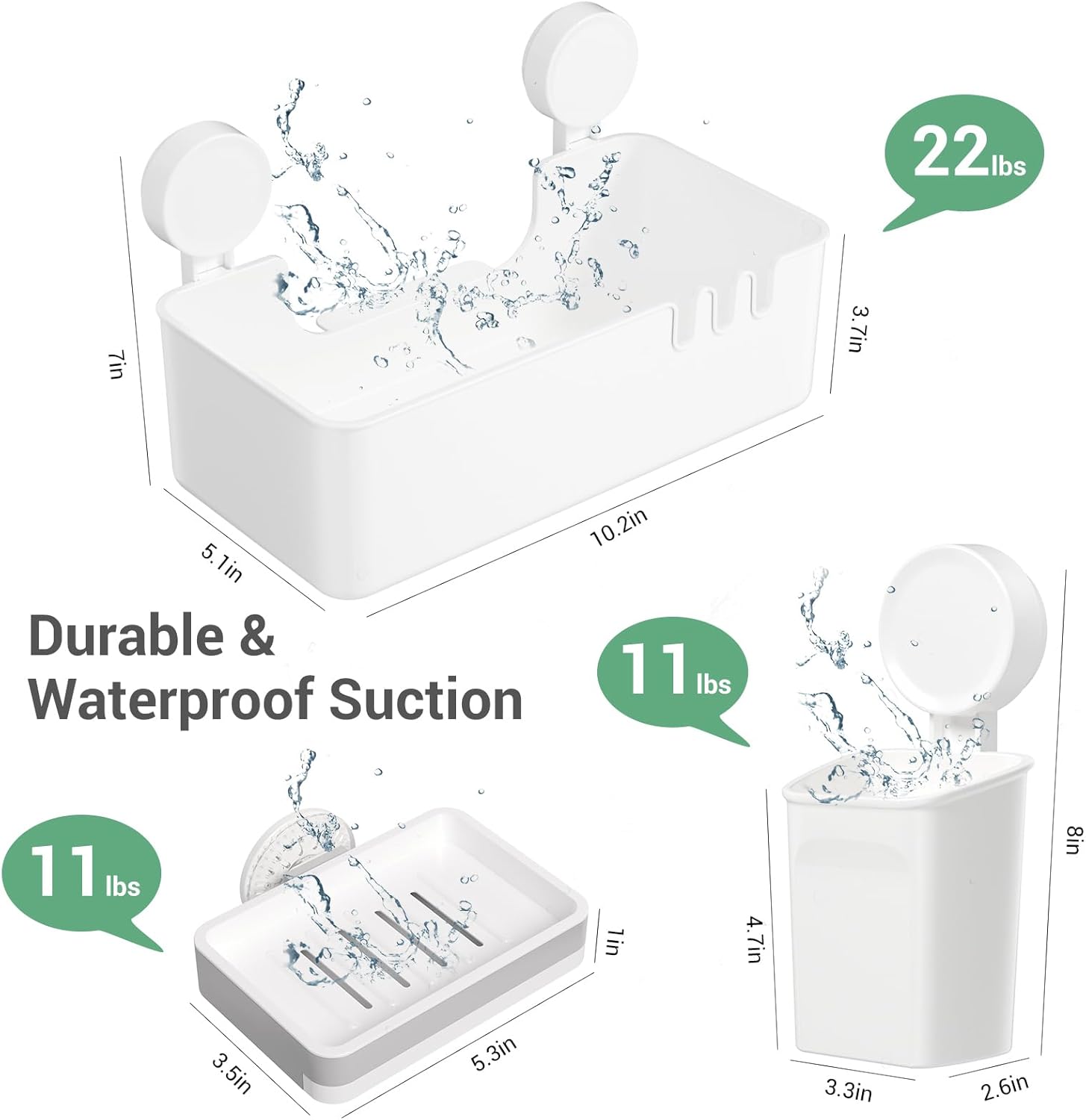 5-Piece Suction Cup Shower Organizer