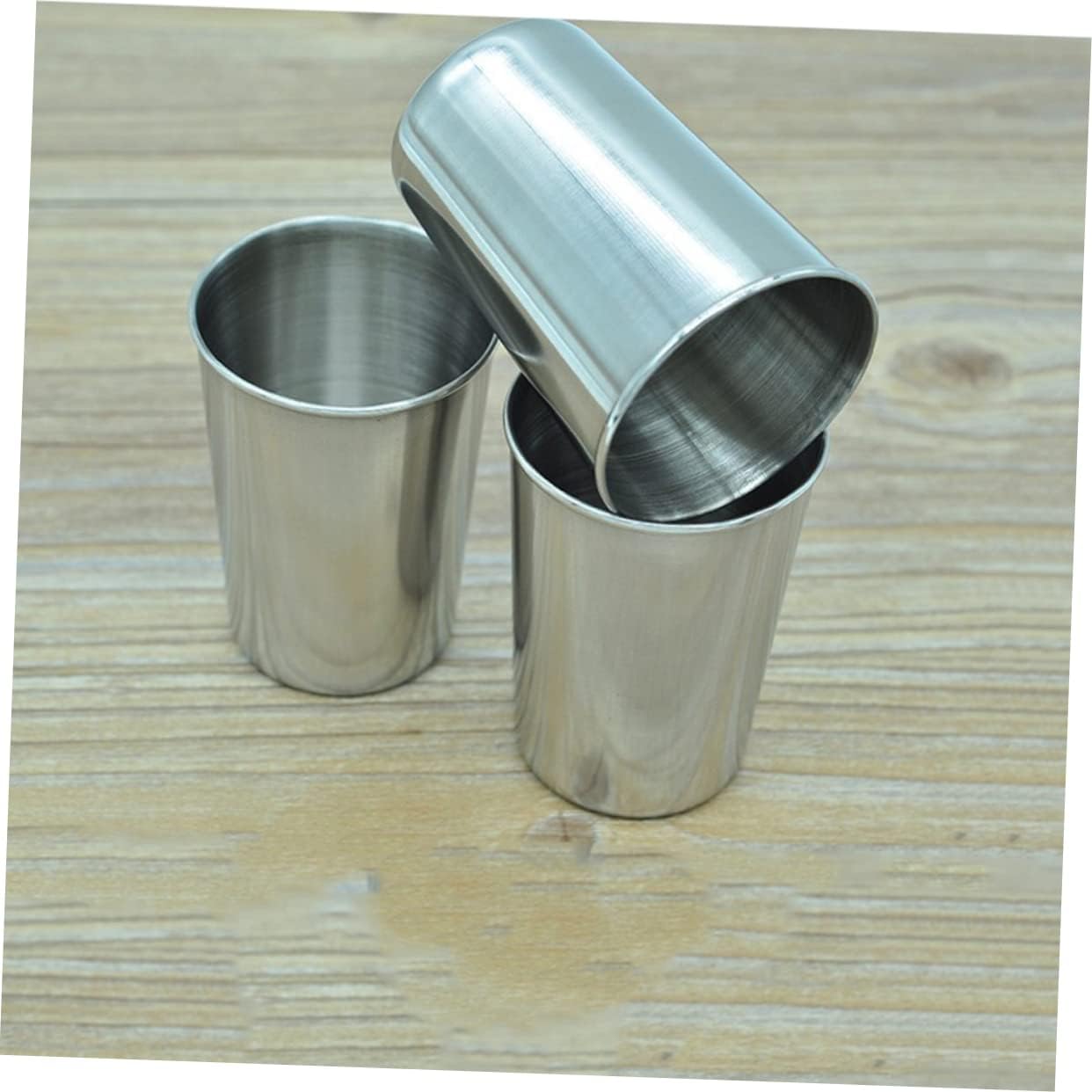 MAGICLULU 2-Pack Stainless Steel Tumbler Reusable Water Toothbrush Cups 180ml Silver