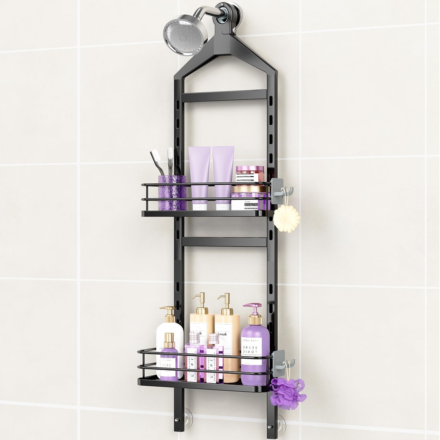 ODesign 2 Tier Height-Adjustable Shower Caddy
