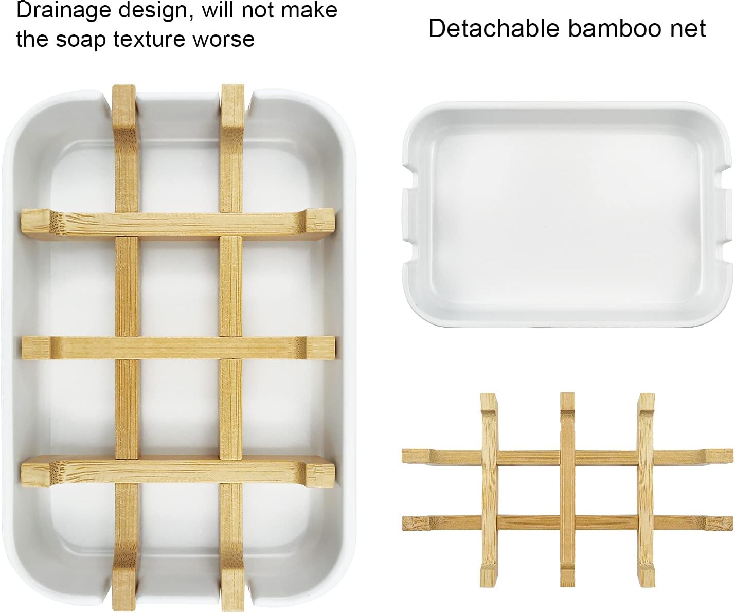 Bamboo Bar Soap Holder 2-Pack