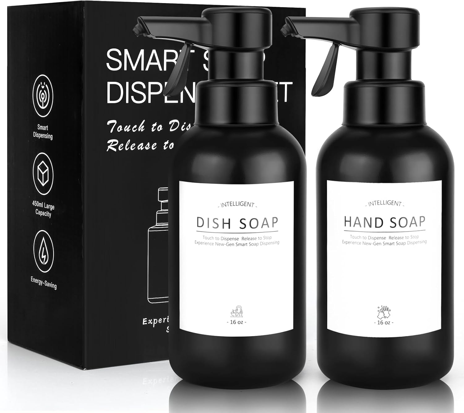 Automatic Soap Dispenser Touch Operated 16 Oz Black