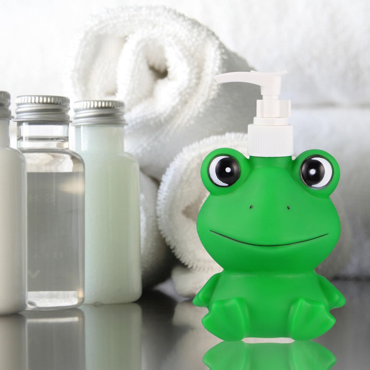 Ipetboom Frog Shape Soap Dispenser Set 1Pc