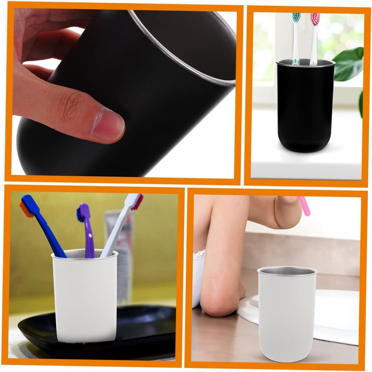 2pcs Boys and Girls Unbreakable Toothbrush Cup Set Holder