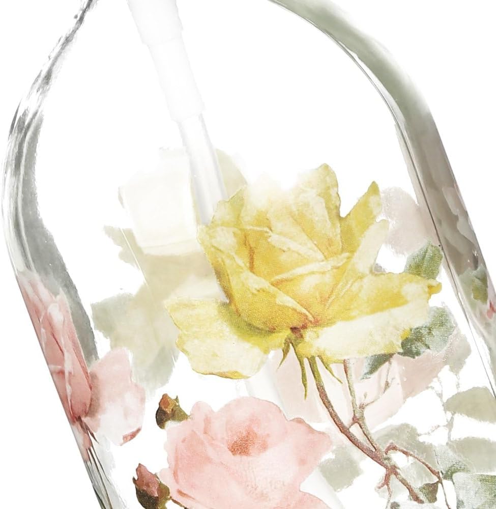 Stylish 17oz Glass soap dispenser with Butterfly