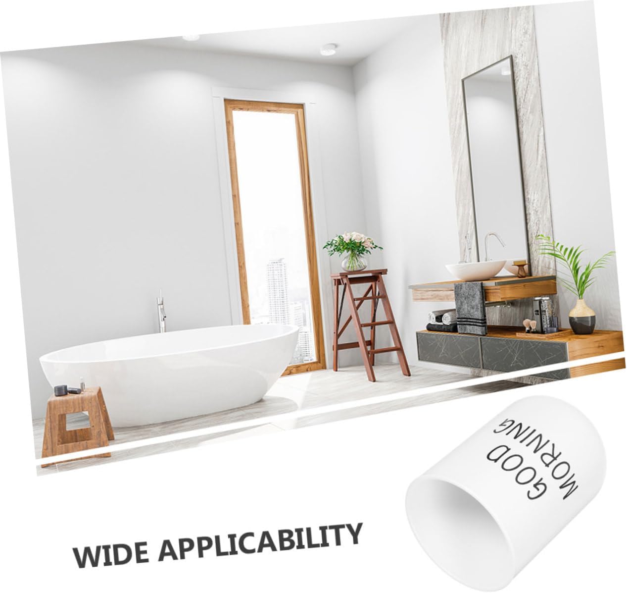 LABRIMP Bathroom Tumbler Cup for Toothbrush and Makeup Brush Organizer White