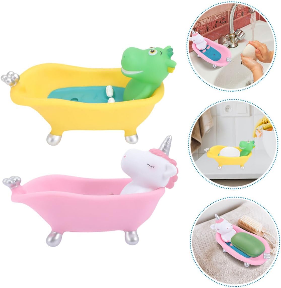 2pcs Cute Cartoon Animal Soap Dish for Bathroom 1