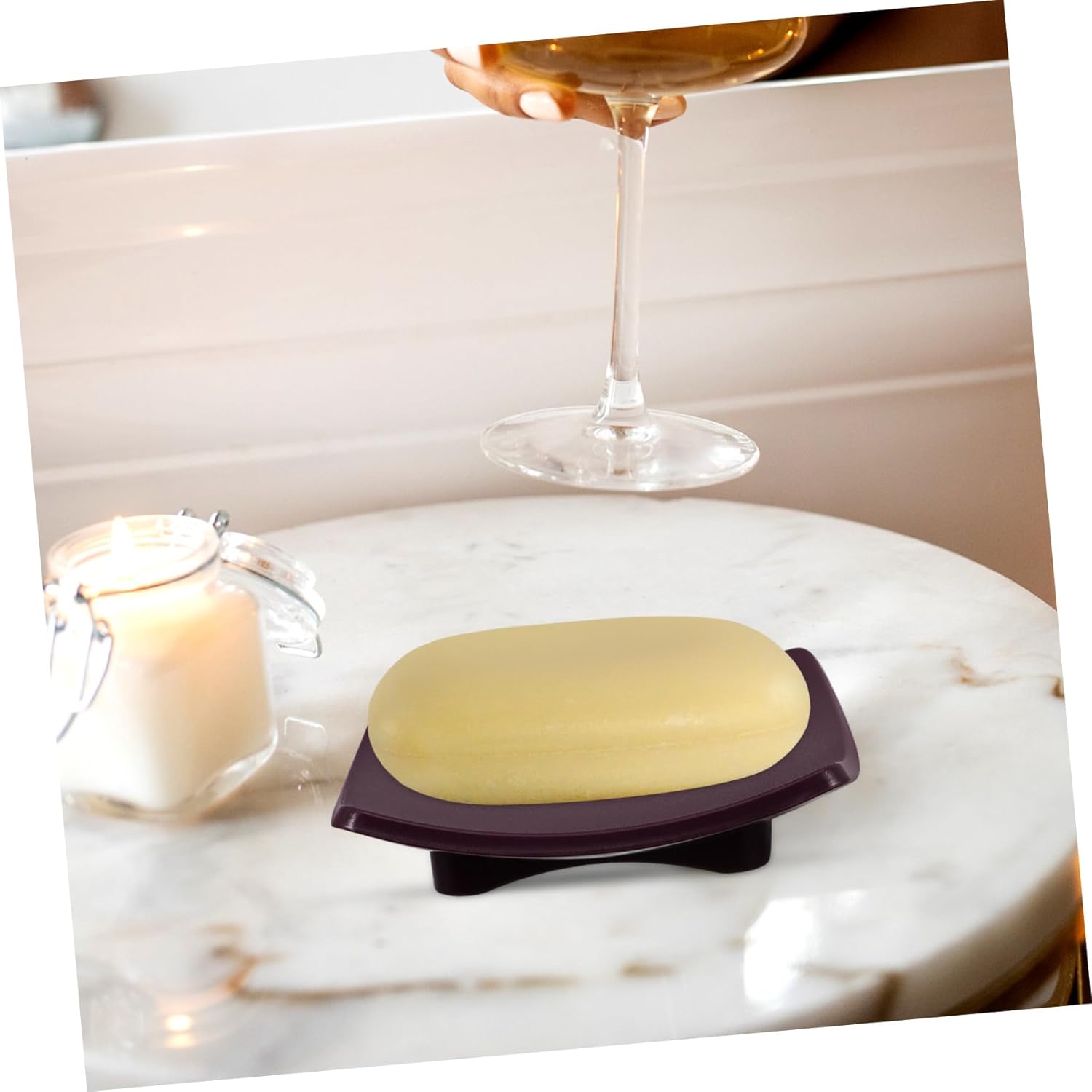 Garneck Bar Soap Holder Durable Soap Dish Lid for Bathroom Kitchen