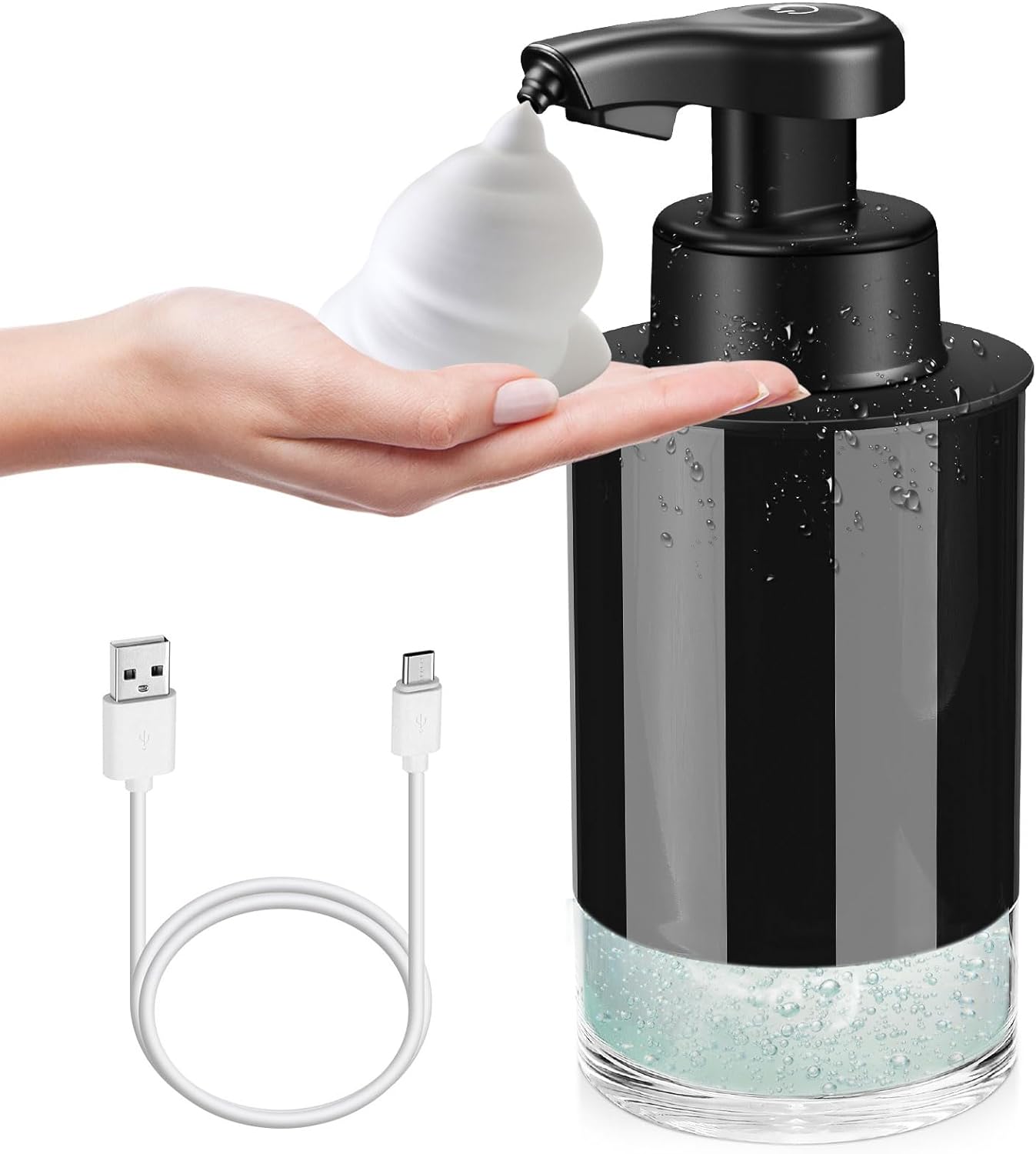 MANUAL FOaming soap dispenser automatic touchless smart sensor black acrylic