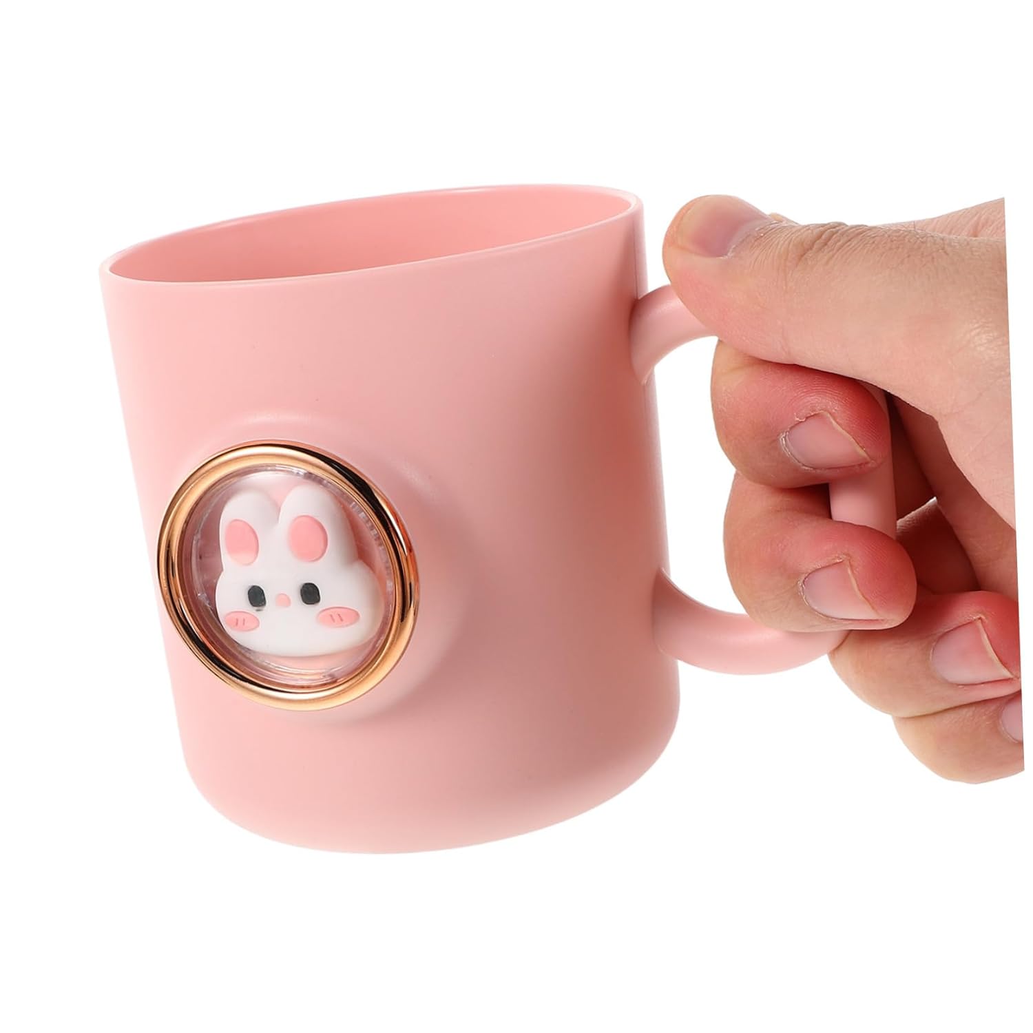 PLAFOPE Cute Bunny Cartoon Toothbrush Cup with Handle