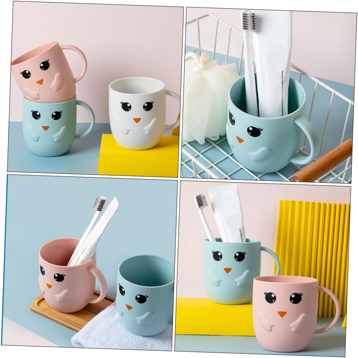 4 Pcs Set of Child-Friendly Reusable Plastic Tumblers
