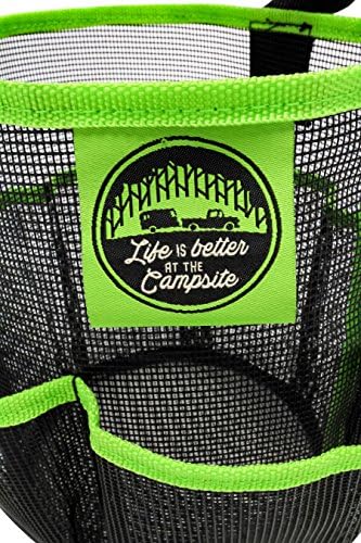Camco Shower Caddy Black Green Mesh 1