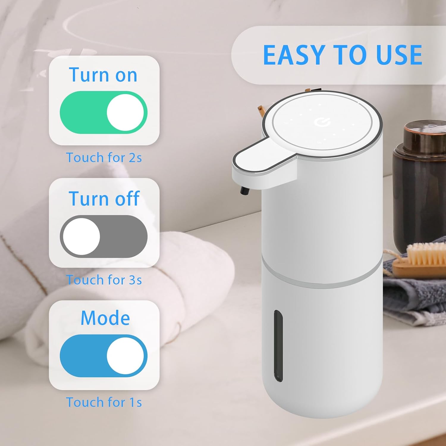 Vomapil Automatic 4 Gear Wall-Mounted Touchless Hand Dish Soap Dispenser
